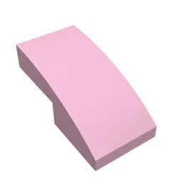 Brick Curved 2 x 1 No Studs [1/2 Bow] / Bright Pink