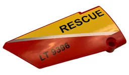 Technic, Panel Fairing #17 Large Smooth, Side A with Silver Stripe, 'RESCUE' and 'LT 9396' Pattern (Sticker) - Set 9396