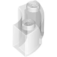 Brick Round Corner 2 x 2 Macaroni with Stud Notch / Trans-Clear