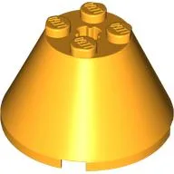 Cone 4 x 4 x 2, Axle Hole [Plain] / Bright Light Orange