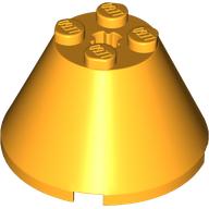 Lego Cone 4 x 4 x 2, Axle Hole [Plain] / Bright Light Orange