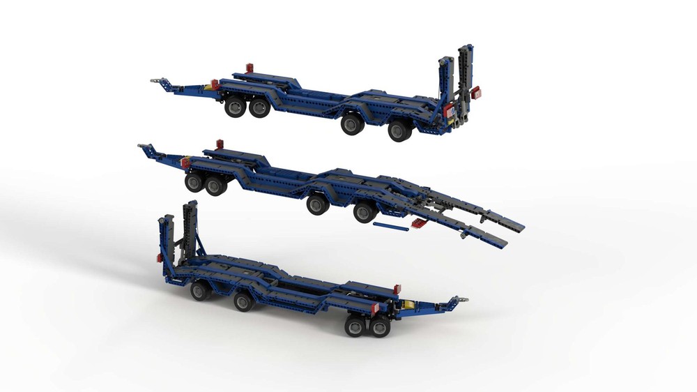 Lego 4 Axle Low Loader Trailer Arocs Scale with PoweredUp
