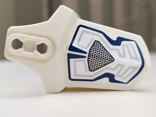 Lego Hero Factory Shoulder Armor with Dark Blue and Silver Lines Pattern (Sticker) - Set 70788