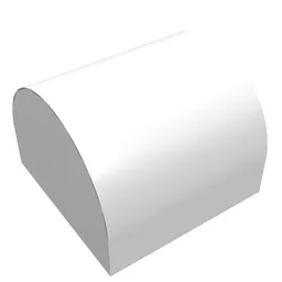 Brick Curved 1 x 1 x 2/3 Double Curved Top, No Studs / White