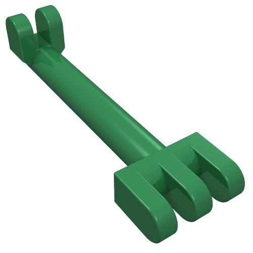 Lego Hinge Bar 2.5L with 2 and 3 Fingers on Ends (Pantograph Shoe Holder) / Green