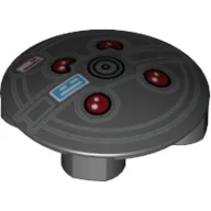 Plate Round 2 x 2 with Rounded Bottom with Proton Pack Print