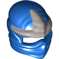 Lego Wrap with Forehead Ridge and Silver 3 Point Emblem Print / Blue