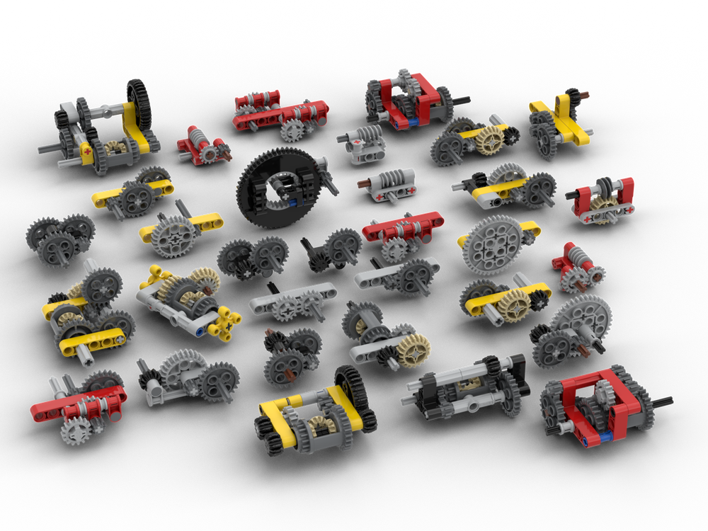 Lego All Lego Gear Ratios from 1:1 - 20:1