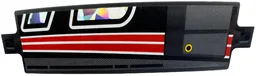 Technic, Panel Curved 3 x 13 with Partial Holographic Number 75 Bottom Section, Yellow Ring and Red and White Stripes Pattern (Sticker) - Set 42153