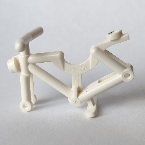 Lego Bicycle Frame, Reinforced Headlight [Hollow Stud] / White