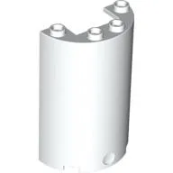 Cylinder Half 2 x 4 x 5 with 1 x 2 cutout / White