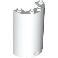 Lego Cylinder Half 2 x 4 x 5 with 1 x 2 cutout / White