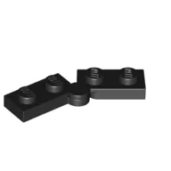 Hinge Plate 1 x 4 Swivel Top / Base - Hollow Clip [Complete Assembly] / Black