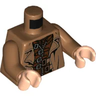 Torso Trenchcoat over Reddish Brown Jacket with Silver and Copper Clasps Print (Mad-Eye Moody), Medium Nougat Arms, Light Nougat Hands / Medium Nougat