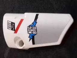 Technic, Panel Fairing # 4 Small Smooth Long, Side B with 'EG NITE', 'NDG B/\U', Red and Black Stripes and Silver Pattern (Sticker) - Set 42000