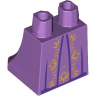 Lego Hips and Legs Under Dress/Robe with Gold Decorations, Dark Purple Trim print / Medium Lavender