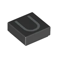Tile 1 x 1 with letter Capital U Print