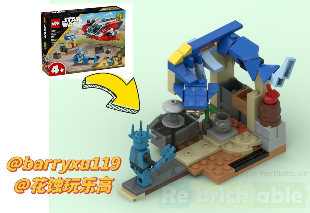 Lego Fight a blue snake in the yard