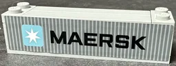 Stickered Assembly 8 x 2 x 1 2/3 with Maersk Logo Pattern on Both Sides (Stickers) - Sets 10152-3 / 10155-1