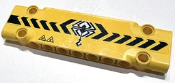 Technic, Panel Plate 3 x 11 x 1 with Black Danger Stripes, Crane Hook and Warning Triangles Pattern Model Right Side (Sticker) - Set 42097