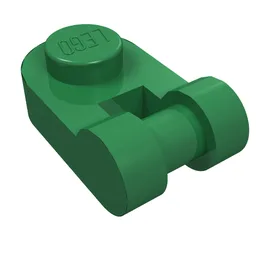 Plate Special 1 x 1 Rounded with Handle / Green