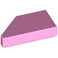 Tile 1 x 2 with Stud Notch Right / Bright Pink