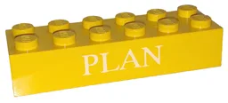 Brick 2 x 6 with White 'PLAN' Pattern