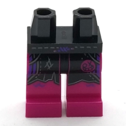Lego Hips and Magenta Legs with Silber/Dark Purple Belt, Black Shorts print