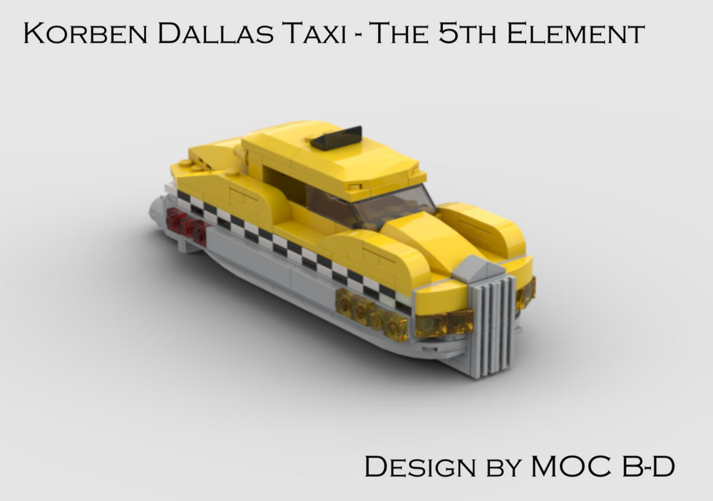 Lego Korben Dallas, 5th Element Taxi - 6 wide Speed Champions scale.