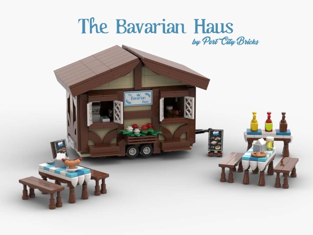 Lego The Bavarian Haus Food Trailer - Market Stall Series