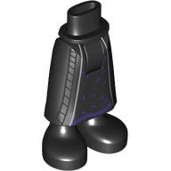 Lego Minidoll Hips and Skirt with Ankles with Silver Trim, Dark Purple Decorations print / Black