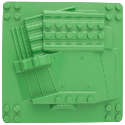 Lego Duplo Baseplate Multi Leveled with Slopes 12 x 12 with Four Studs in Each Corner / Duplo Medium Green
