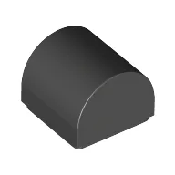 Brick Curved 1 x 1 x 2/3 Double Curved Top, No Studs / Black