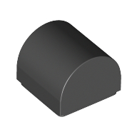 Lego Brick Curved 1 x 1 x 2/3 Double Curved Top, No Studs / Black