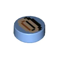 Tile Round 1 x 1 with Pixelated Coin Print / Medium Blue