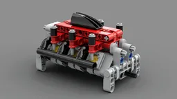 Detailed V6 engine with working valves