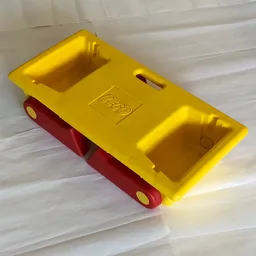 Playtable with Red Folding Legs / Yellow