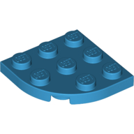 Lego Plate Round Corner 3 x 3 / Dark Azure