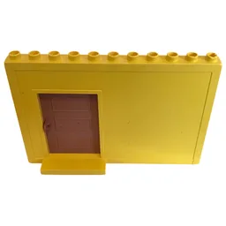 Duplo Building Wall 1 x 11 x 6 with Sliding Recessed Door / Yellow