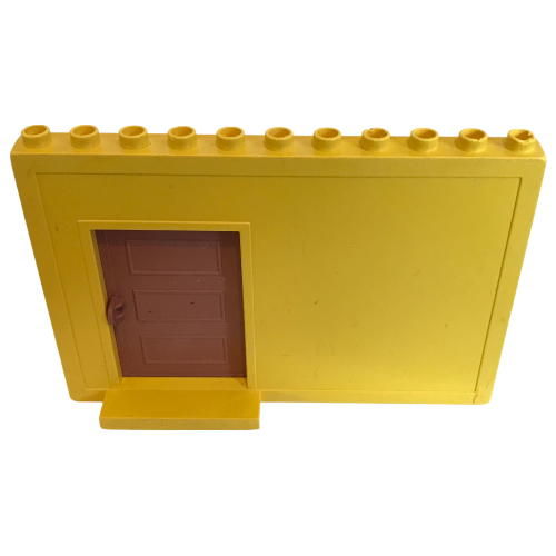 Lego Duplo Building Wall 1 x 11 x 6 with Sliding Recessed Door / Yellow