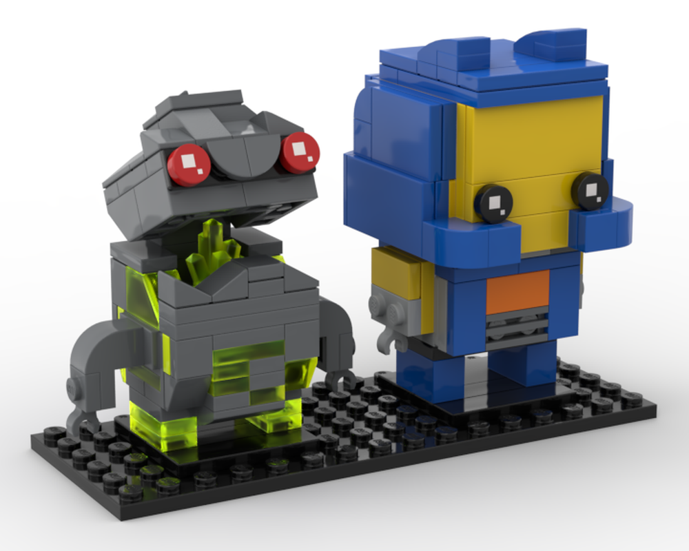 Lego Miner and rock monster brickheadz