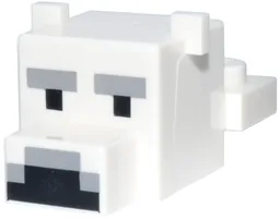 Creature Head Pixelated Polar Bear with Face Pattern (Minecraft Polar Bear) / White