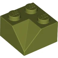 Brick Sloped 45° 2 x 2 Double Concave / Olive Green