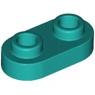 Plate Special 1 x 2 Rounded with 2 Open Studs / Dark Turquoise