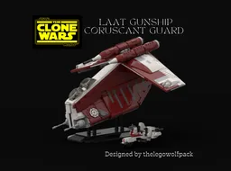 LAAT Coruscant gunship with barc speeder and sidecar