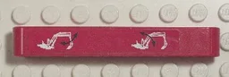 Technic, Liftarm Thick 1 x 7 with Excavator Arm and Double Arrows on Red Background Pattern (Sticker) - Set 8294