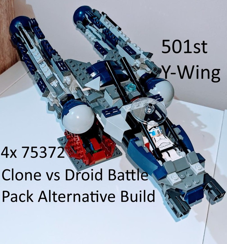 Lego 4x 75372 - 501st Y-Wing alternate build.