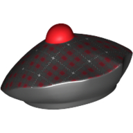 Lego Hat Scottish Tam o'Shanter with Red and White Tartan Print / Black
