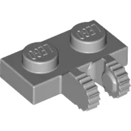 Hinge Plate 1 x 2 Locking with 2 Fingers on Side, 9 Teeth / Light Bluish Gray