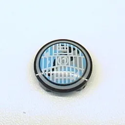 Plate Round 2 x 2 with Rounded Bottom with Headlight Print / Black